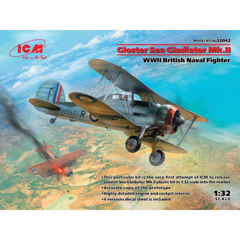 ICM-32042 ICM Gloster Sea Gladiator Mk.II , WWII British Naval Fighter