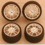 PGH-1281 1/24-1/25 Chrome M5's Rims w/Tires for Import Cars (4)