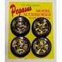 PGH-2367 1/24-1/25 Alba's Chrome Spinning Centers Rims w/Tires (4)