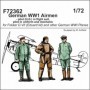 129-F72362 CMK German WW1 Airmen - pilot (H.G.) in flight suit, pilot in uniform and mechanic