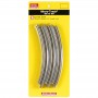 Micro-Track Code 55 Nickel Silver Rails w/Dual Joining System (DJS)(TM) -- 7-11/16" 195mm Radius 45-Degree Curved Track pkg(12)