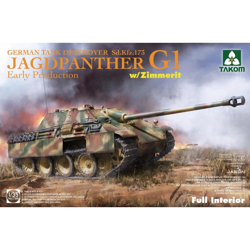 Takom 1/35 Jagdpanther G1 early production German Tank Destroyer Sd.Kfz ...