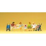 Pedestrians -- Seated Women, Carriages, Benches (4 Women, 4 Children, 2 Carriages, 2 Benches) Scale HO