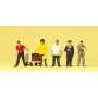 Railroad Personnel -- Chinese Railroad Personnel, Passenger and Luggage Cart pkg(5) Scale HO