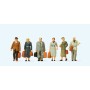 Walking Passengers w/Luggage -- Early Era III pkg(6) Scale HO