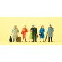 Passengers -- Standing Travelers Wearing Coats pkg(6) Scale HO