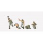 Military - Former German Army WWII - Unpainted Figures -- Mortar Crew Scale HO