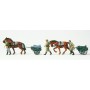 Former German Army WWII Horse-Drawn Transport (Plastic Kit) -- Small Arms Ammunition Carts, 2 Horses and 3 Figures - Unpainted S