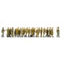 Military - Former German Army WWII - Unpainted Figure Set -- 2 Guards Escorting 17 Russian Prisoners Scale HO