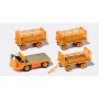 Electric Baggage Truck (Nonoperating) w/3 Trailers -- German Railways Era IV (Kit) Scale HO