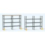 Industrial Pallet Racks - Kit (Plastic) -- Fits 48 Europallets or Equivalent (Pallets/Loads Not Included) Scale HO