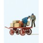 Dock Workers w/Cart -- 2 Workers and Cart w/Packages Scale HO