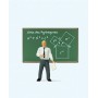 Male Teacher -- With Blackboard Displaying Pythagorean Theorem Scale HO