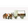 Working People -- Farm Wagon w/Vegetable Baskets, Horses and Figures Scale HO