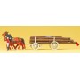 Horse-Drawn Wagon -- Log Wagon w/Driver and Load Scale HO