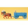 Horse-Drawn Wagon -- Ore Wagon w/Driver and Horses - Assembled Scale HO