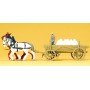 Horse-Drawn Wagon -- Cargo Wagon w/Horses - Assembled Scale HO