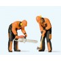 Modern Lumberjacks -- Set no. 3 (black and orange Uniforms) pkg(2) Scale G