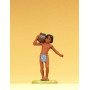 Wild West Figures - Native Americans: 1:25 -- Young Indian Boy Carrying Clay Pot Scale 1/25