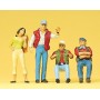 Painted Figure Sets no. 1 Gauge (1/32 or 3/8" Scale) -- Truckers - 2 Seated, 2 Standing Scale I
