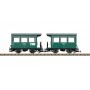 Wood Double Coach - Ready to Run -- Mecklenburg-Pommersche Schmalspurbahn MPSB 1, 2 (Era VI, green, red)