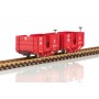 2-Car Open-Air Passenger Gondola Set - Ready to Run -- Ward Kimball's Grizzly Flats Railroad (Boxcar Red)