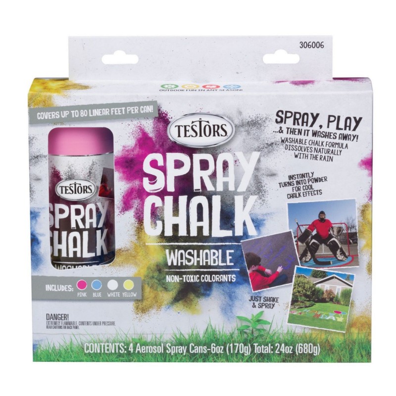 TES306006 Testors Spray Chalk 4 Color Set