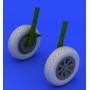 1/32 Aircraft- F4U1 Wheels w/Diamond Patten Tire for TAM (Resin)