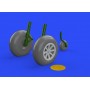 1/48 Aircraft- P40B Wheels for ARX (Photo-Etch and  Resin)