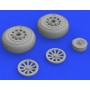 1/48 Aircraft- P51D Wheels w/Diamond Pattern Tire for EDU (Mask and  Resin)(D)