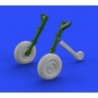 1/72 Aircraft- Spitfire Mk IX Wheels 4-Spoke w/Pattern Tire for EDU (Decals and  Resin) (D)