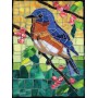 STAINED GLASS BLUEBIRD, 1000, 20