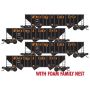 100-Ton 3-Bay Ribside Open Hopper w/Coal Load 4-Pack
