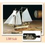 AMA1355 HANNAH SCHOONER SHIP IN A BOTTLE (1/300)