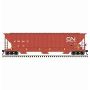 Thrall 4750 3-Bay Covered Hopper - Ready to Run -- Canadian National IC 769606 (Boxcar Red, white)