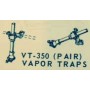 350 Steam Heat Vapor Traps for Passenger Cars (Brass Castings pkg(2) -- For Heavyweight Cars