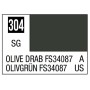 H304 Mr Hobby Aqueous Color H304 Semi Gloss Olive Drab FS34087 for Weapons 10ml Bottle