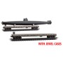 50' Straight-Side Flatcar 2-Pack w/Captured HA-19 Sub Load - Ready to Run -- no. 9972, 9983 (Weathered, gray)
