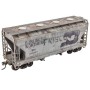 ACF 2-Bay Covered Hopper - Kit -- Burlington Northern no. 419321 (Weathered gray, black Graffiti)