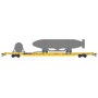 89'4" Flatcar w/Deep Submergence Rescue Training Veh Load - Ready to Run -- TTX JTTX no. 942556 (yellow, black, Unpainted Load K