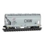 ACF 39' 2-Bay Center-Flow Covered Hopper - Round Hatches - Ready to Run -- Chicago and North Western no. 437206 (gray, large CNW