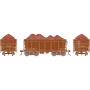 ATH1716 HO ATH 26' PCand F Ore Car Tight-Bottom High Side w/Load, Data Only Brown