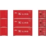 ATH2225 HO ATH 20' Corrugated Containers, KKTU no. 7358770/7457228/7625352 (3)