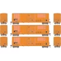 ATH2794 HO ATH 50' FMC 5327 12' Plug Door Box Car, Primed For Grime RVPR no. 77031/77041/77057 (3)