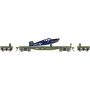 ATH96456 HO 40' Flat Car w/Plane, DODX/Navy no. 7011