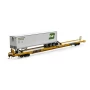 ATHG70741 HO F89-F 89'8 Flat w/Trailer, TTX/Yellow no. 154714