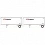 ATH29041 HO RTR 28' Trailers w/Dolly  XPO (2)