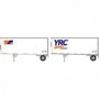 ATH29044 HO RTR 28' Trailers w/Dolly  YRC (2)