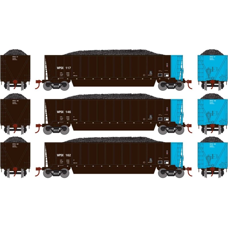 ATH29621 HO RTR Bathtub Gondola w/Load WPSX num1 (3)