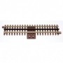 21st Century Track System(TM) Nickel Silver Rail w/Brown Ties - 3-Rail -- Terminal Track, 10" Straight